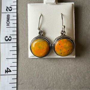 925 Sterling Silver Bumble bee Jasper earrings